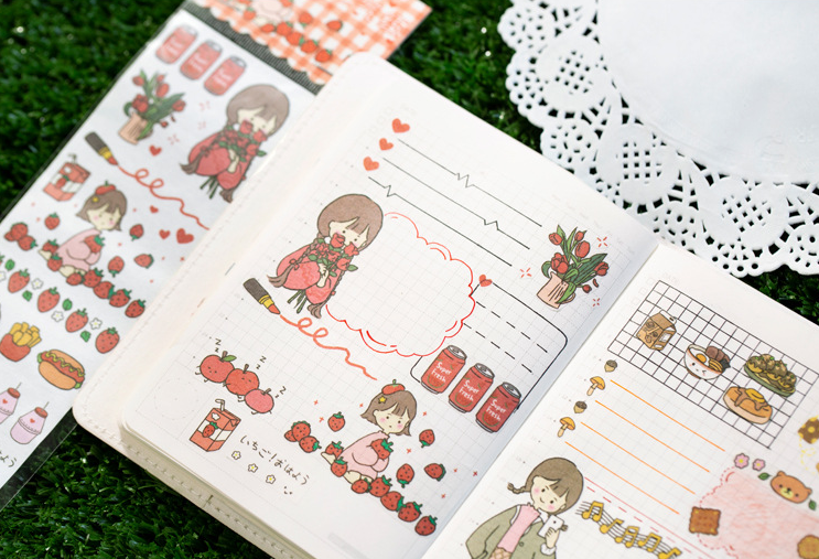 Nhãn dán Sticker trang trí đáng yêu, 66x400mm
