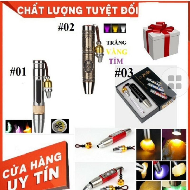 Bảng giá Đèn Soi đá quý Mạnh Trắng Vàng Tím UV đèn led ,đèn soi chiếu sáng Kèm sạc Pin Tăng ruby thô.