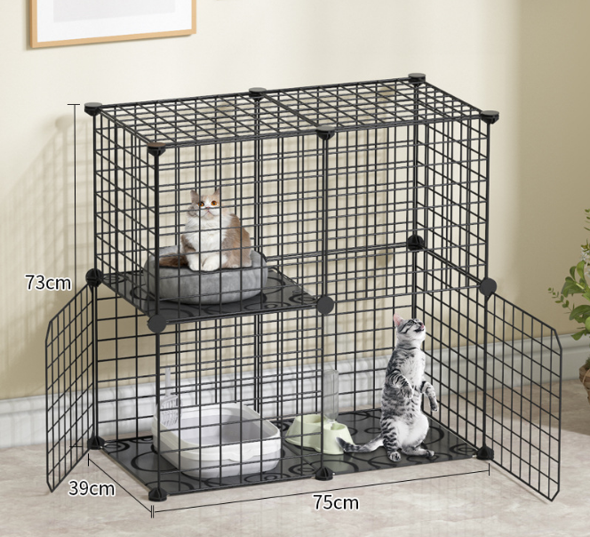 Chuồng mèo 3 tầng 2 tầng giá rẻ đẹp,lắp ghép đa năng đơn giản với lưới sắt sơn tĩnh điện làm lồng quây thú cưng
