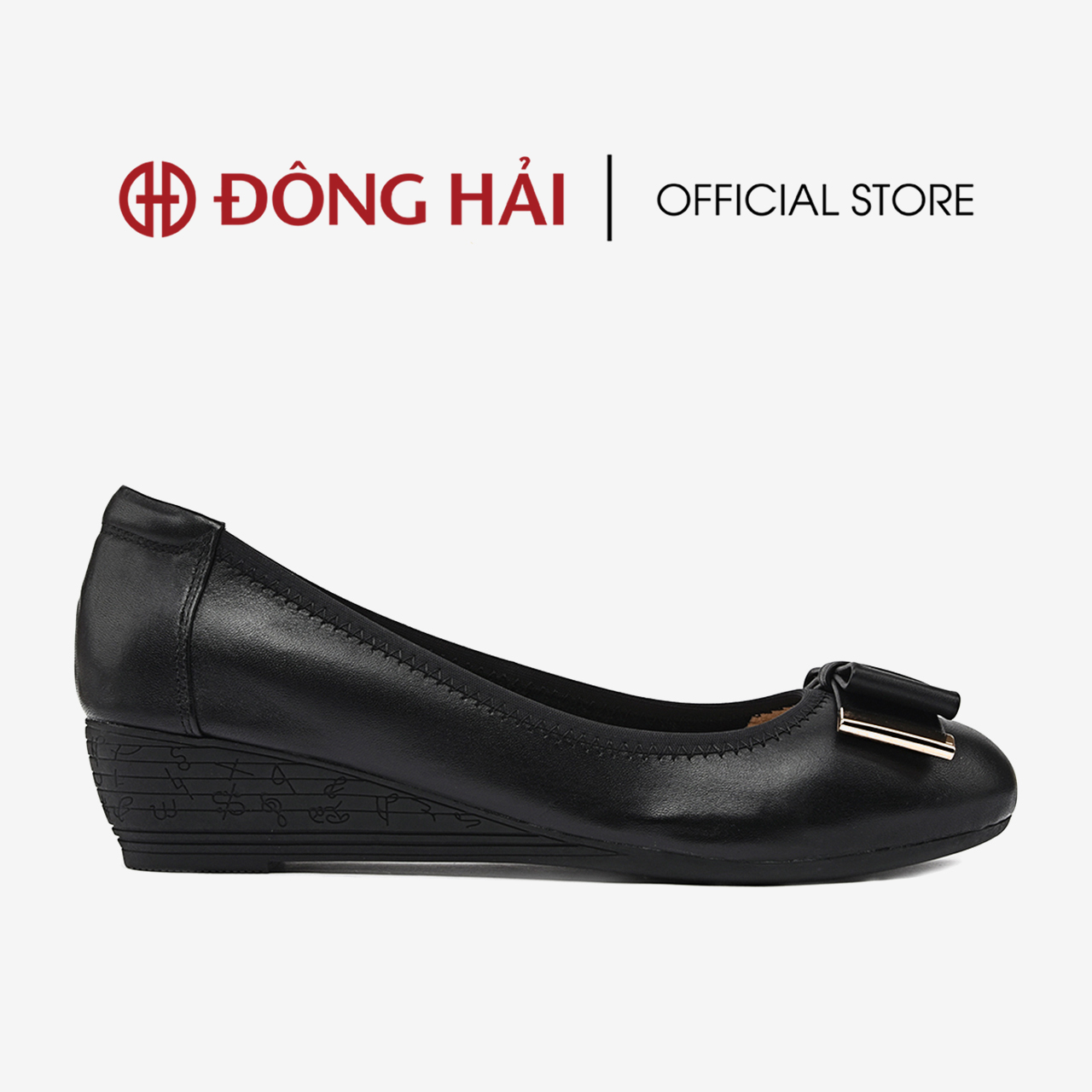 Giày búp bê nữ đông hải thiết kế cách điệu đế cao su êm ái cao 3cm - g7127