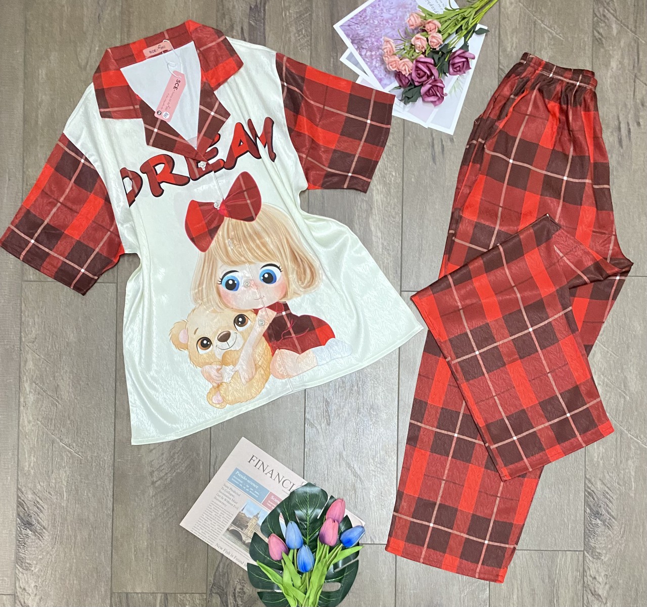 BIG SIZE (62 kg - 75kg) - Bộ Pyjama lụa xước ánh kim cao cấp (BIG SIZE : 62kg - 75 kg) HÀNG THIẾT KẾ MỚI.