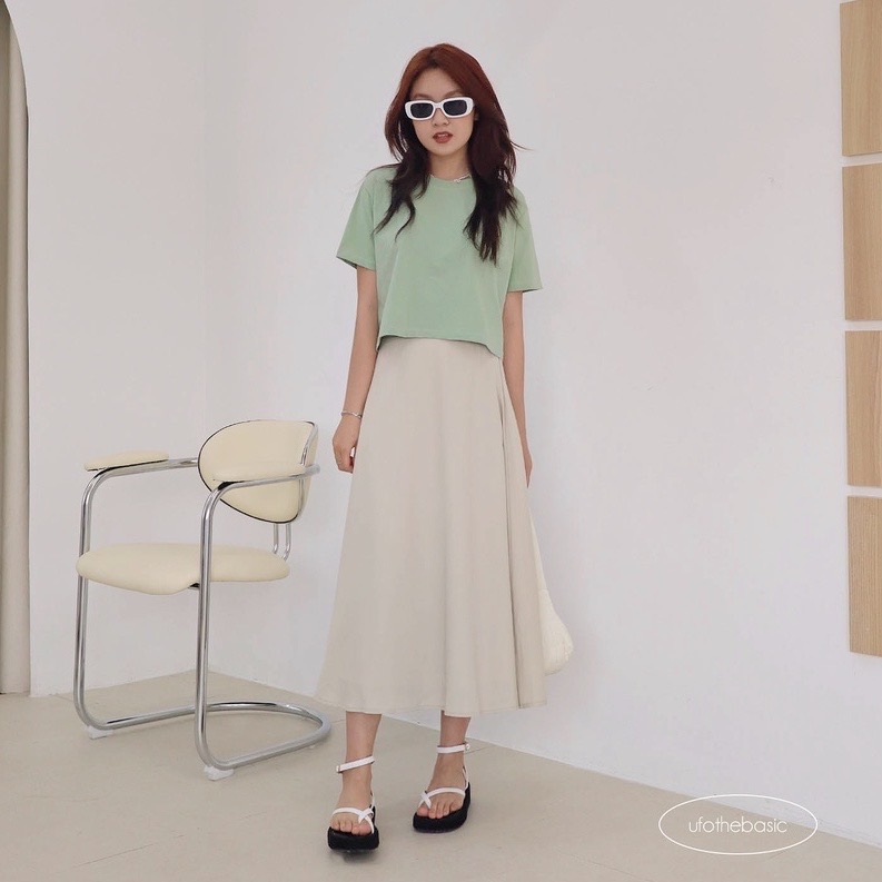 [Nhập LAZLOOK99 GIẢM 100K/500K] Áo croptop freesize trơn - vải cotton premium cao cấp - Plain Croptop by ufo.thebasic