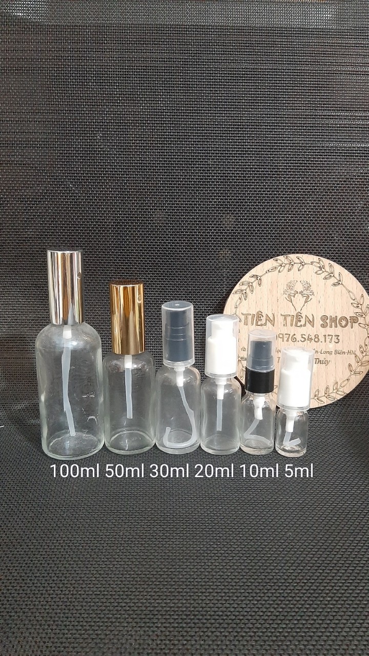 Chai thủy tinh trong đầu xịt giọt chọn size