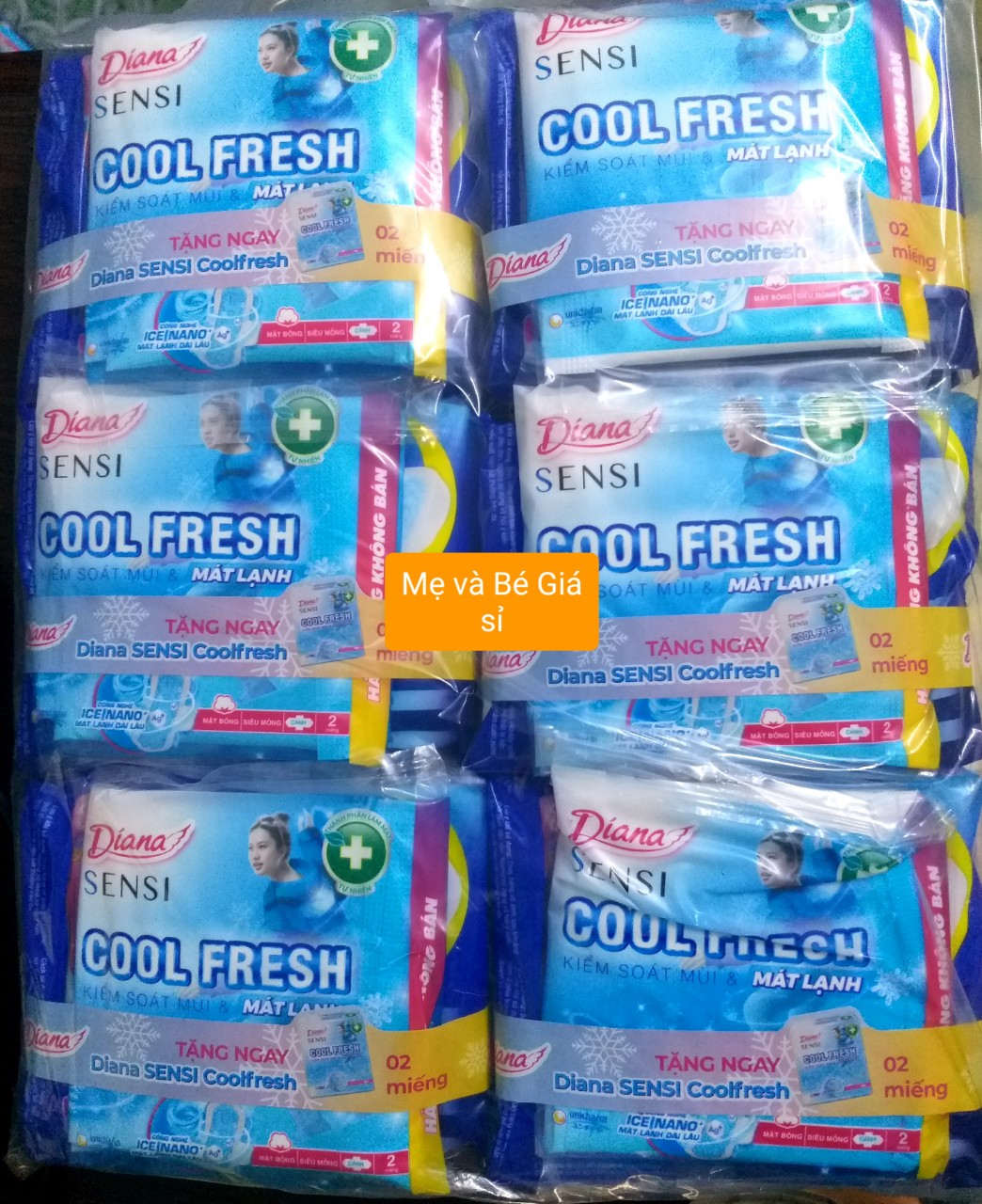 COMBO 6 GÓI ĐÊM 29CM DIANA SENSI COOL FRESH MÁT LẠNH - MẪU MỚI THẤM NHANH
