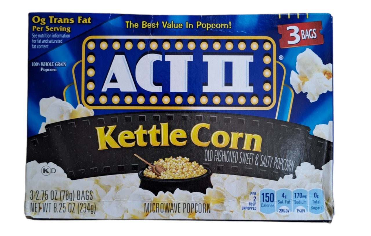 Bắp nổ lò vi sóng ACT II - Kettle Corn 3 gói 78g/ hộp 234g - Popcorn