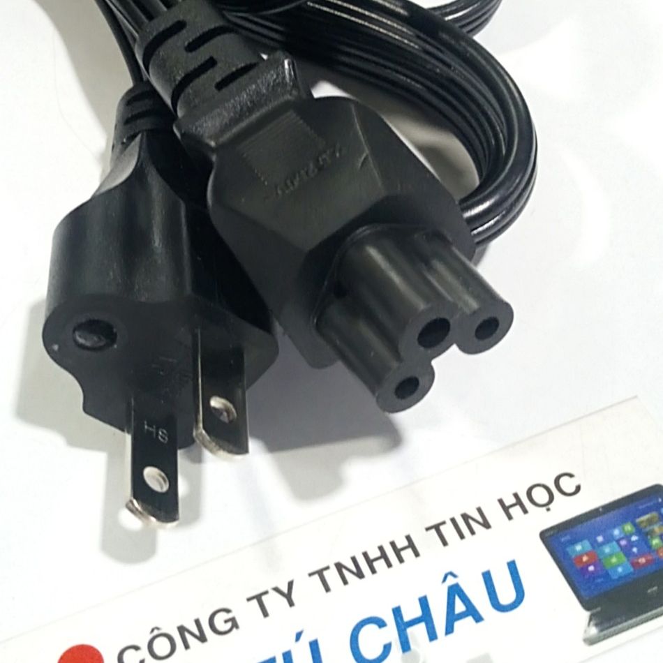 Dây nguồn Adapter Laptop (3 lổ Hoa mai) dài 1.5m (Cáp Dẹp / Cáp Tròn)