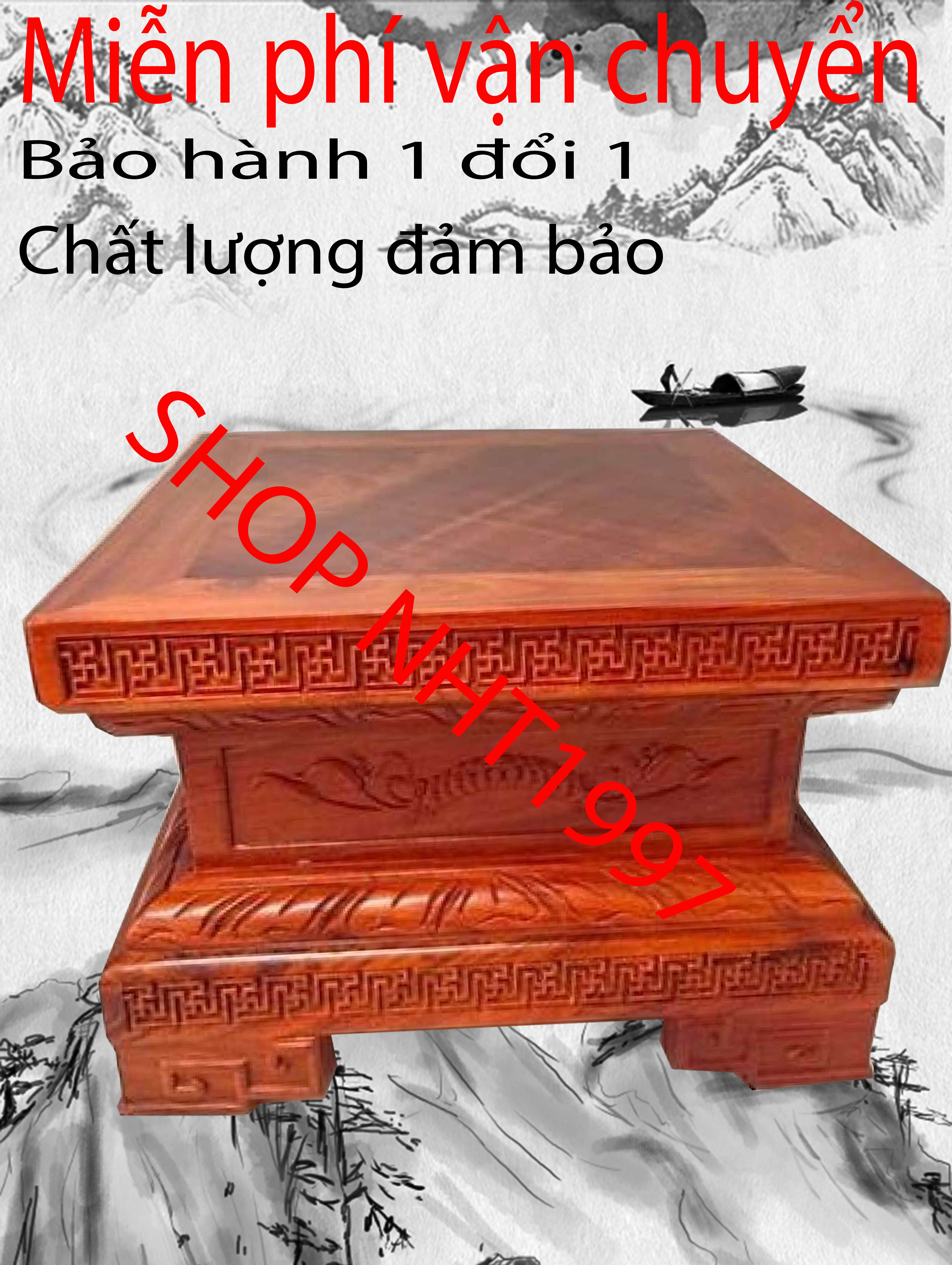 Kỷ kê tượng , đế kê tượng ( gỗ hương vân đá )phun sơn PU đẹp