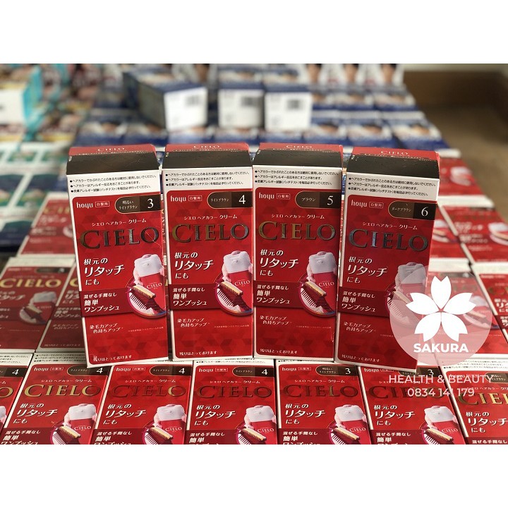 [HCM]Thuốc Nhuộm Tóc Phủ Bạc Cielo Ex Cream Nhật Bản (2 X 40G )