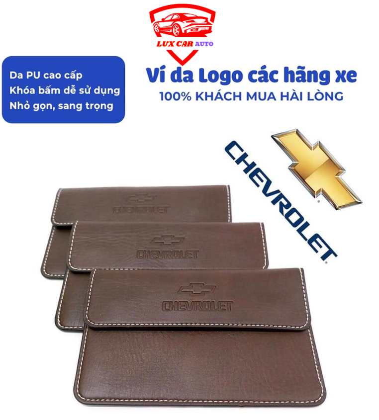 Ví da ô tô, ví đựng giấy tờ xe, ví đựng giấy tờ đăng kiểm logo CHEVROLET