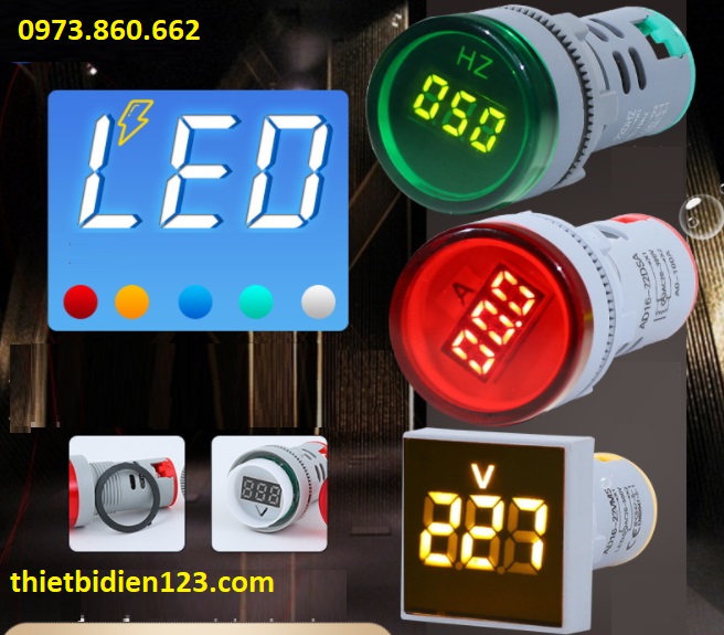 Đèn LED hiển thị vôn - Ampe phi 22mm