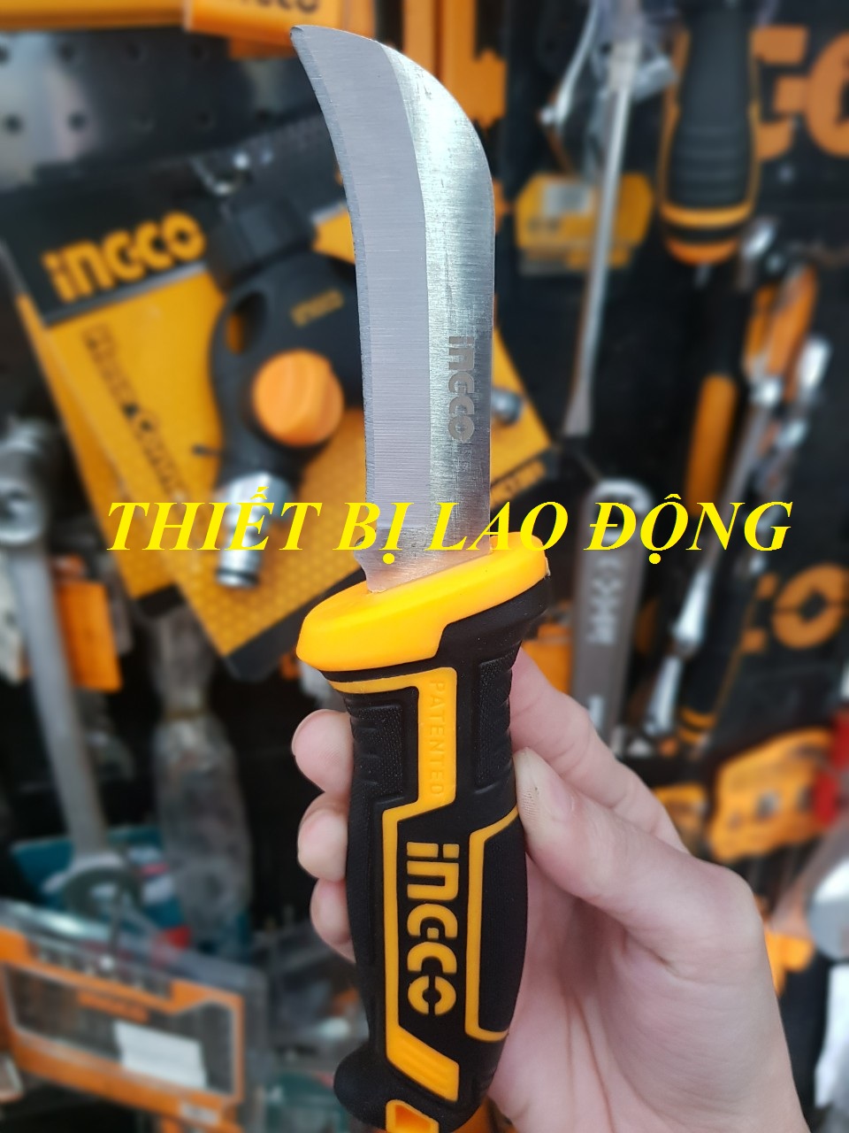 Dao tước dây điện lưỡi cong 210mm ingco hpk82001