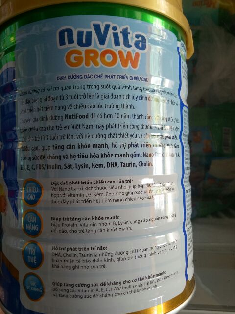 Sữa Bột Nuvita Grow 3+ (Từ 3 tuổi trở lên) - Lon 900g