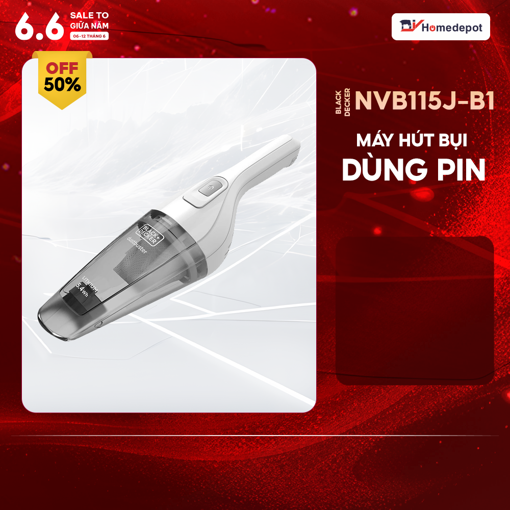 Máy Hút Bụi Cầm Tay Dùng Pin Black & Decker NVB115J-B1 (3.6V)