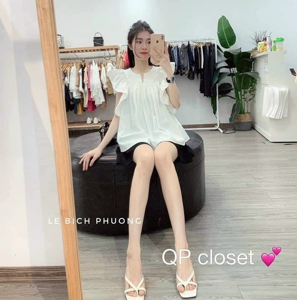 Áo bàu thiết kế cổ vuông xinh