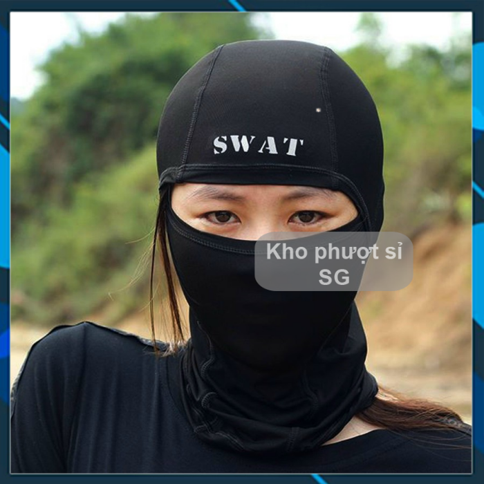 Khăn trùm đầu ninja fullface cao cấp SWAT phản quang 3in1 cao cấp - khan trùm đầu ninja thun lạnh siêu co giãn đội fullface
