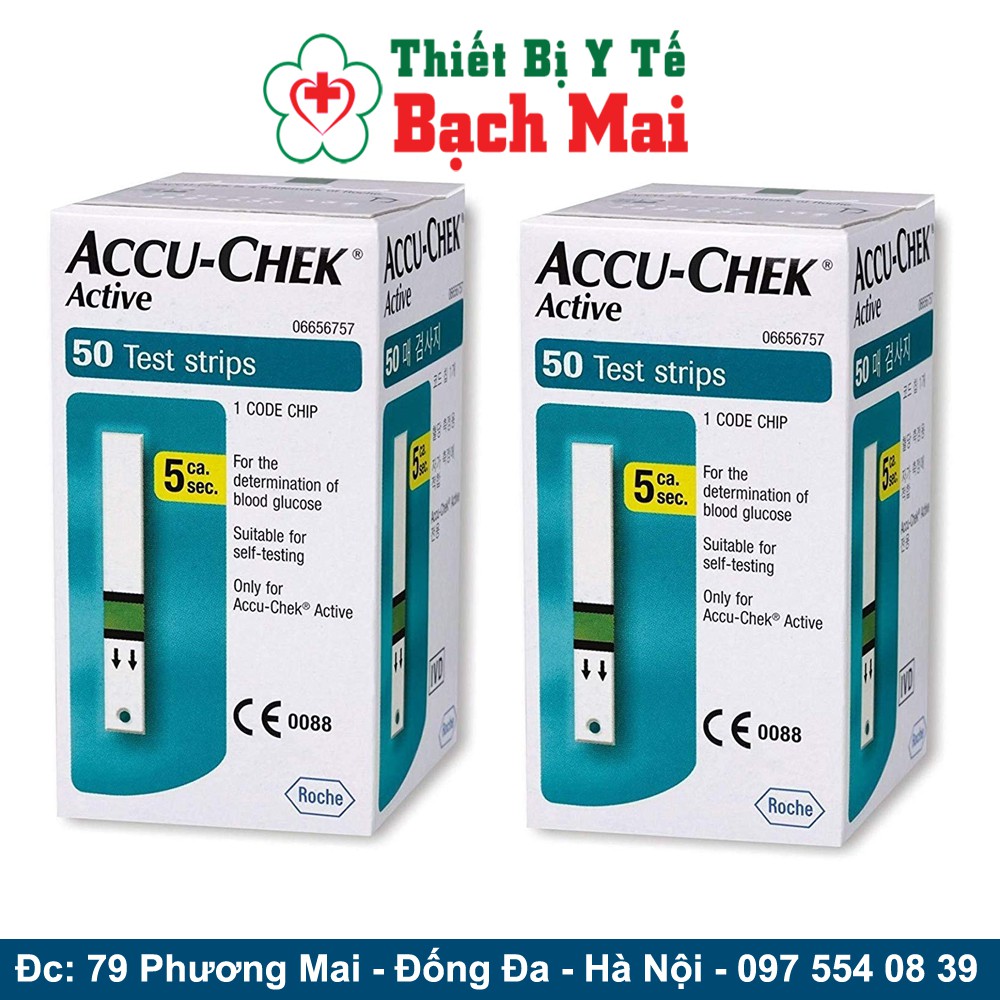 Que Thử Đường Huyết Accu Chek Active Hộp 50 Que