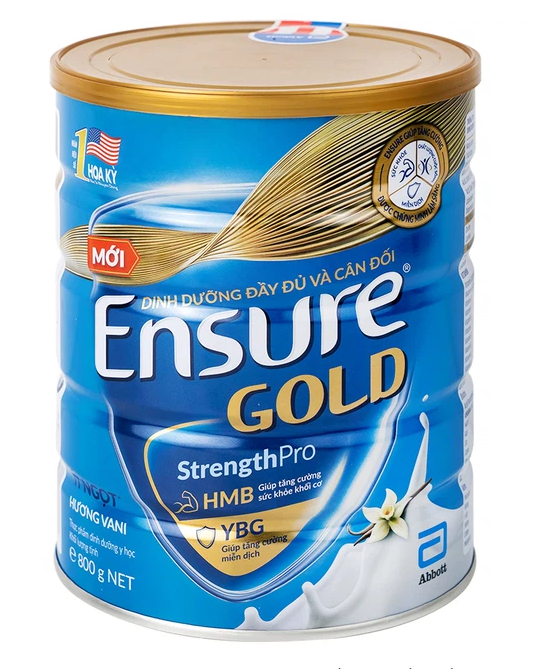 Sữa Bột Ensure Gold Hương Vani / Hương Vani Ít Ngọt 800gr