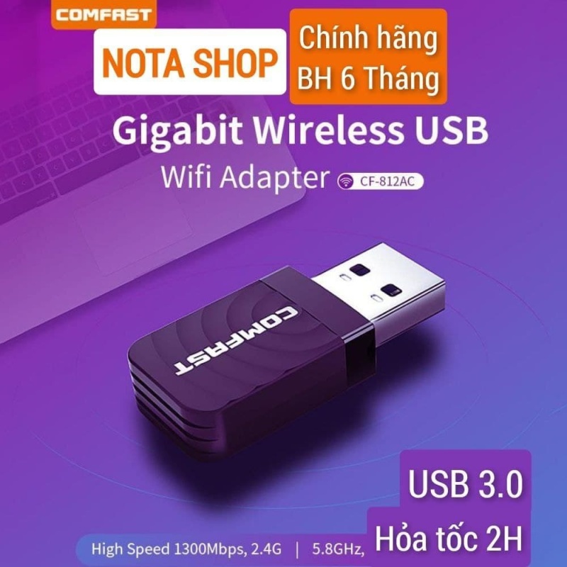 Bảng giá [BH 6 TH - HỎA TỐC] USB WiFi COMFAST1300Mbps - Thu sóng WiFi 5G hz cho Laptop PC máy bàn CF-812AC 2.4g 5.8g hz Phong Vũ