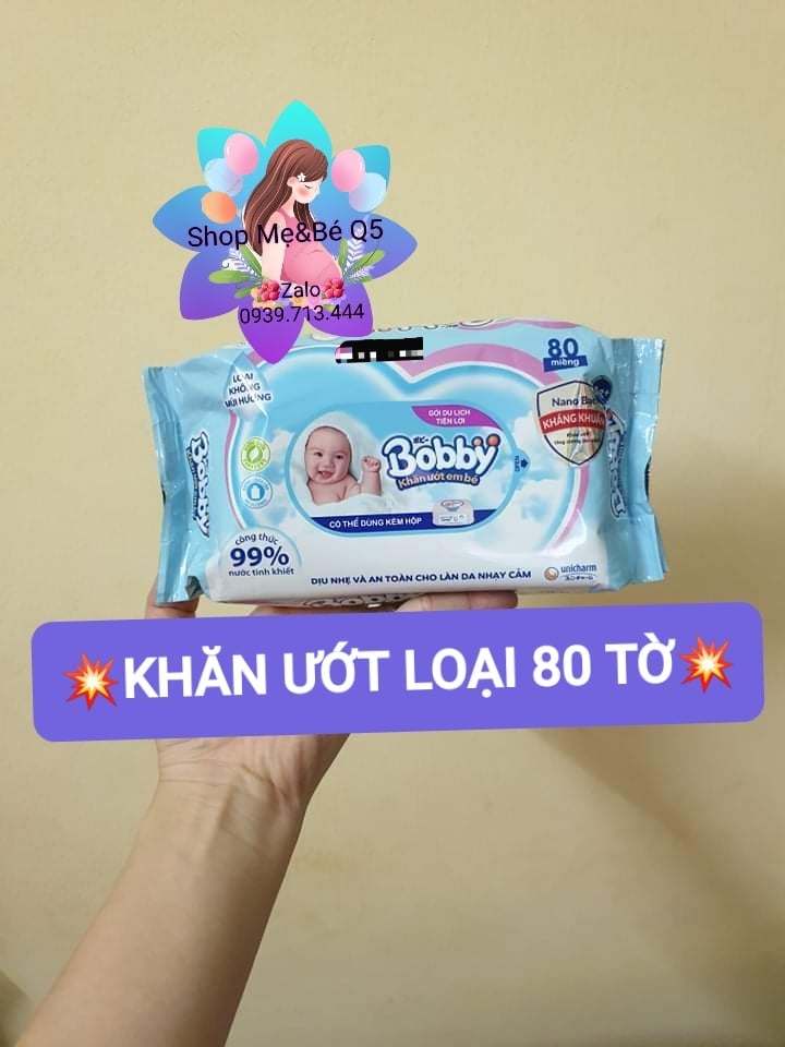 💥KHĂN ƯỚT BOBBY LOẠI 80 TỜ KHÔNG MÙI