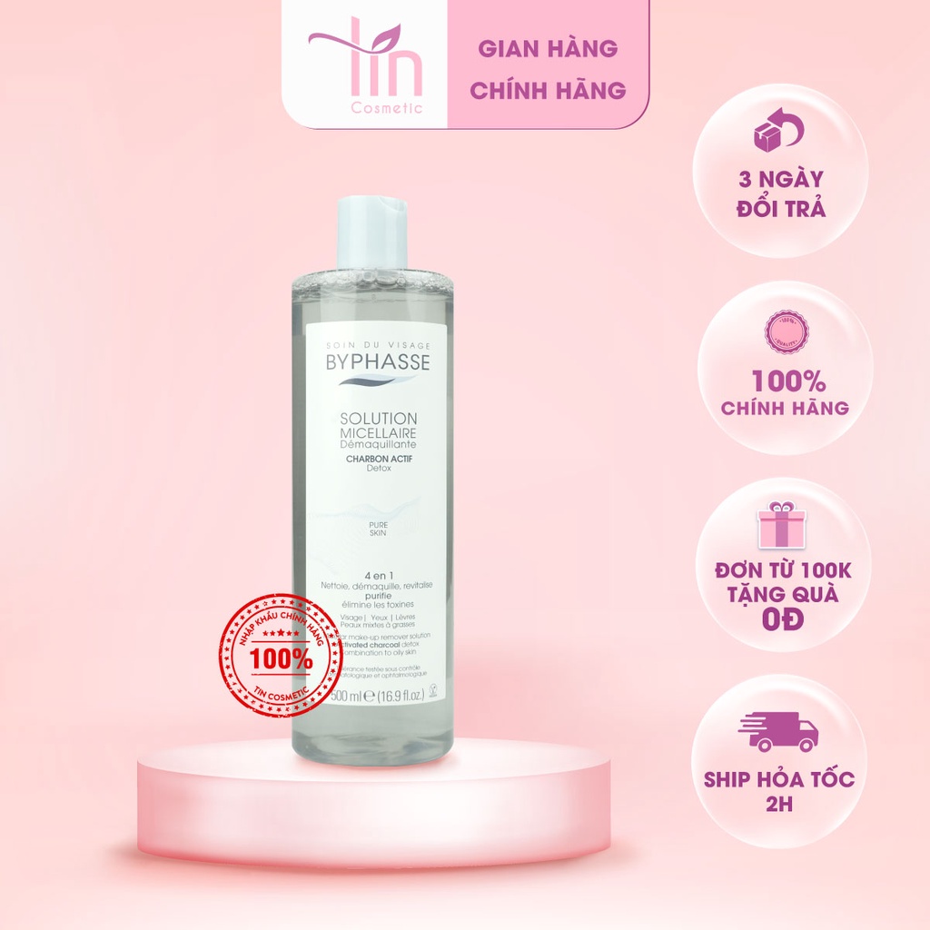 Hoàn tiền 15% - nước tẩy trang than hoạt tính byphasse dành cho da dầu