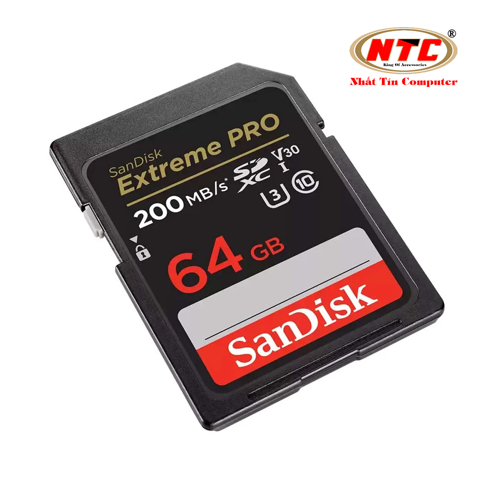 Thẻ nhớ Máy Ảnh SDXC SanDisk Extreme Pro 64GB V30 UHS-I U3 4K R200MB/s W90MB/s  - Nhat Tin Authorised Store