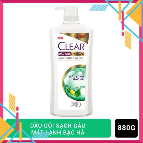 Dầu gội sạch gàu Clear mát lạnh bạc hà 880g