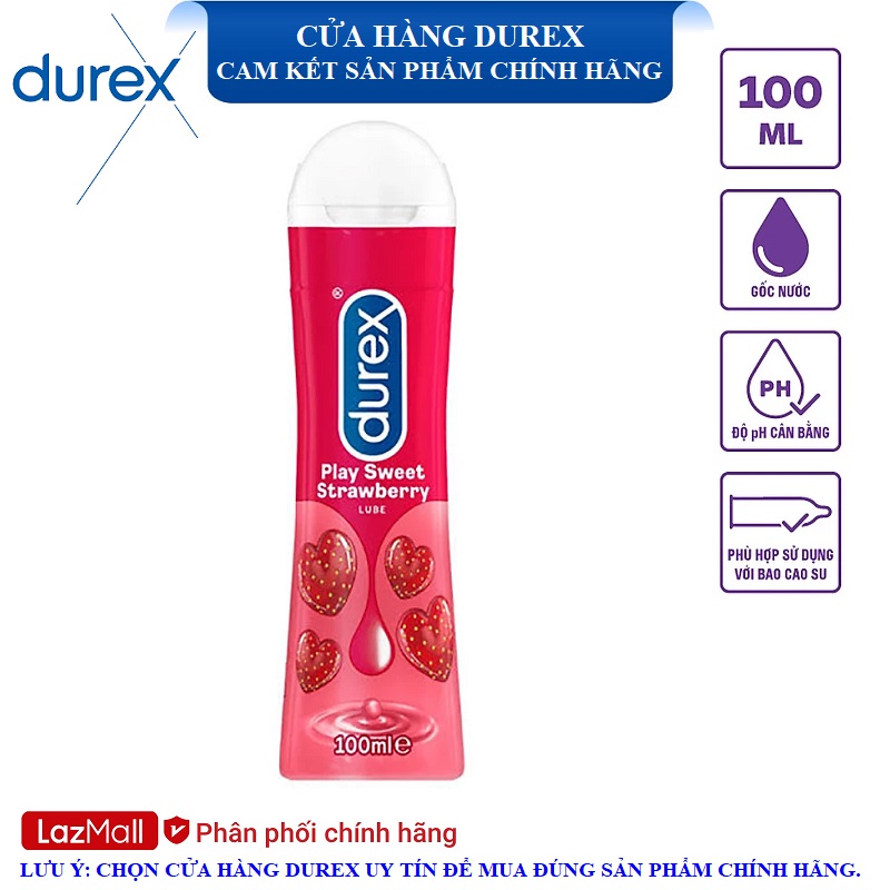 Gel bôi trơn Durex Play Strawberry 100ml/chai - Hương dâu