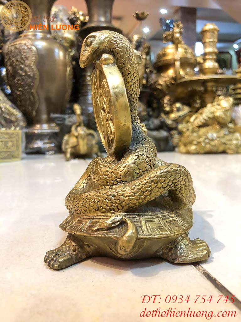 Tượng Rùa Cõng Rắn Bằng Đồng Phong Thủy