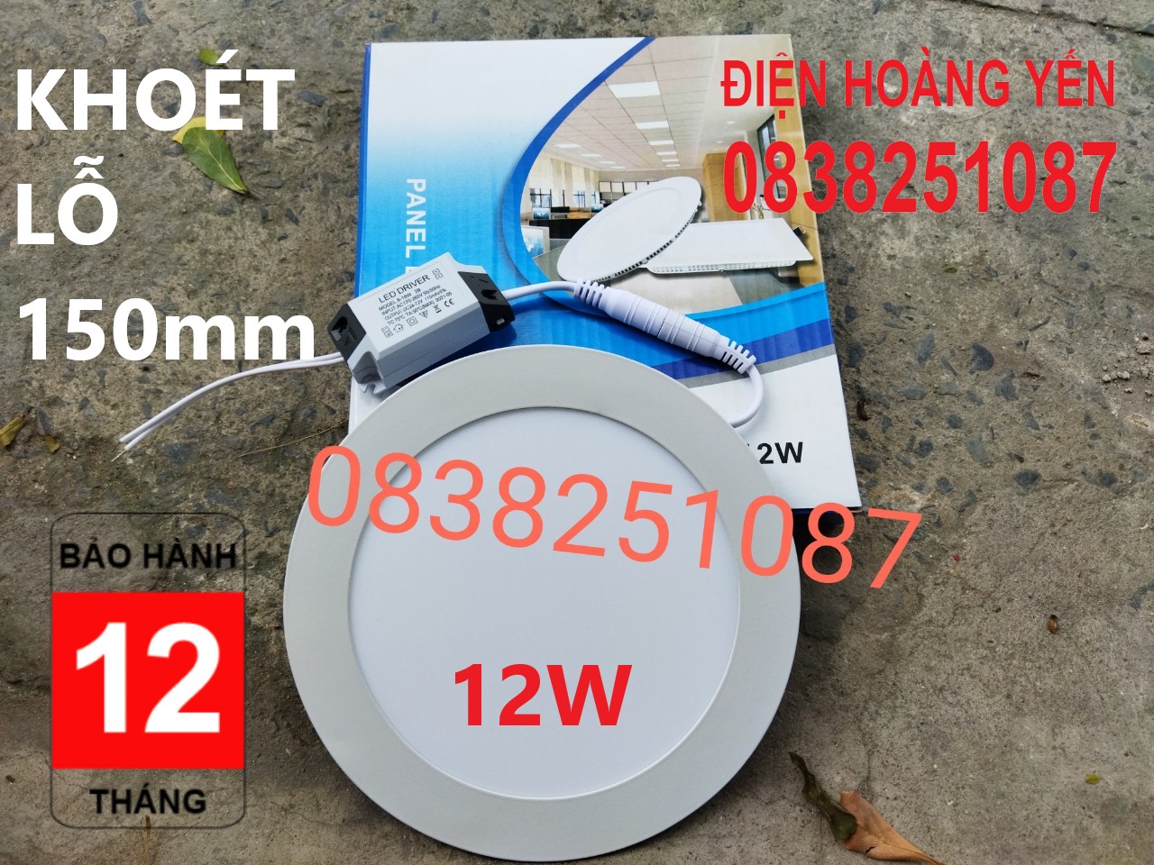 Bộ 10 đèn led âm trần 12w cao cấp tiết kiệm điện năng - BH 12 tháng - Led siêu sáng