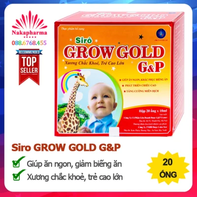 Siro Grow Gold G&P (Canxi Gold New mẫu mới) – Giúp bé ăn ngon miệng, phát triển chiều cao, tăng hấp thu dưỡng chất