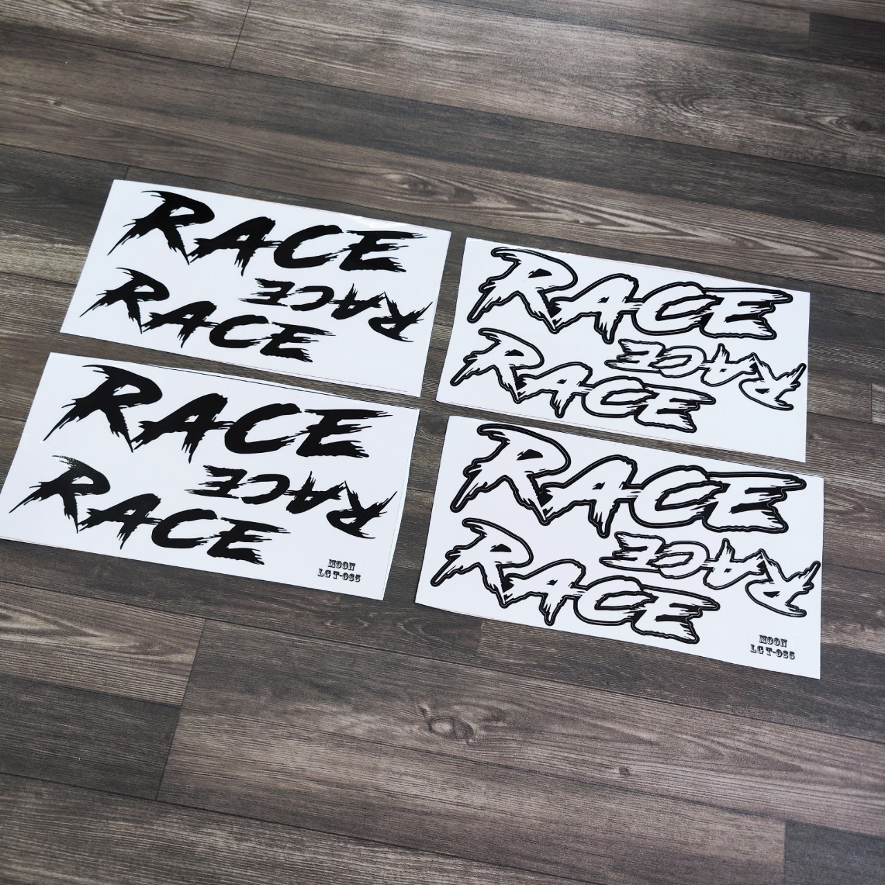 BỘ 06 STICKER TEM CHỮ RACE ĐỘ DÁN TRANG TRÍ XE MÁY
