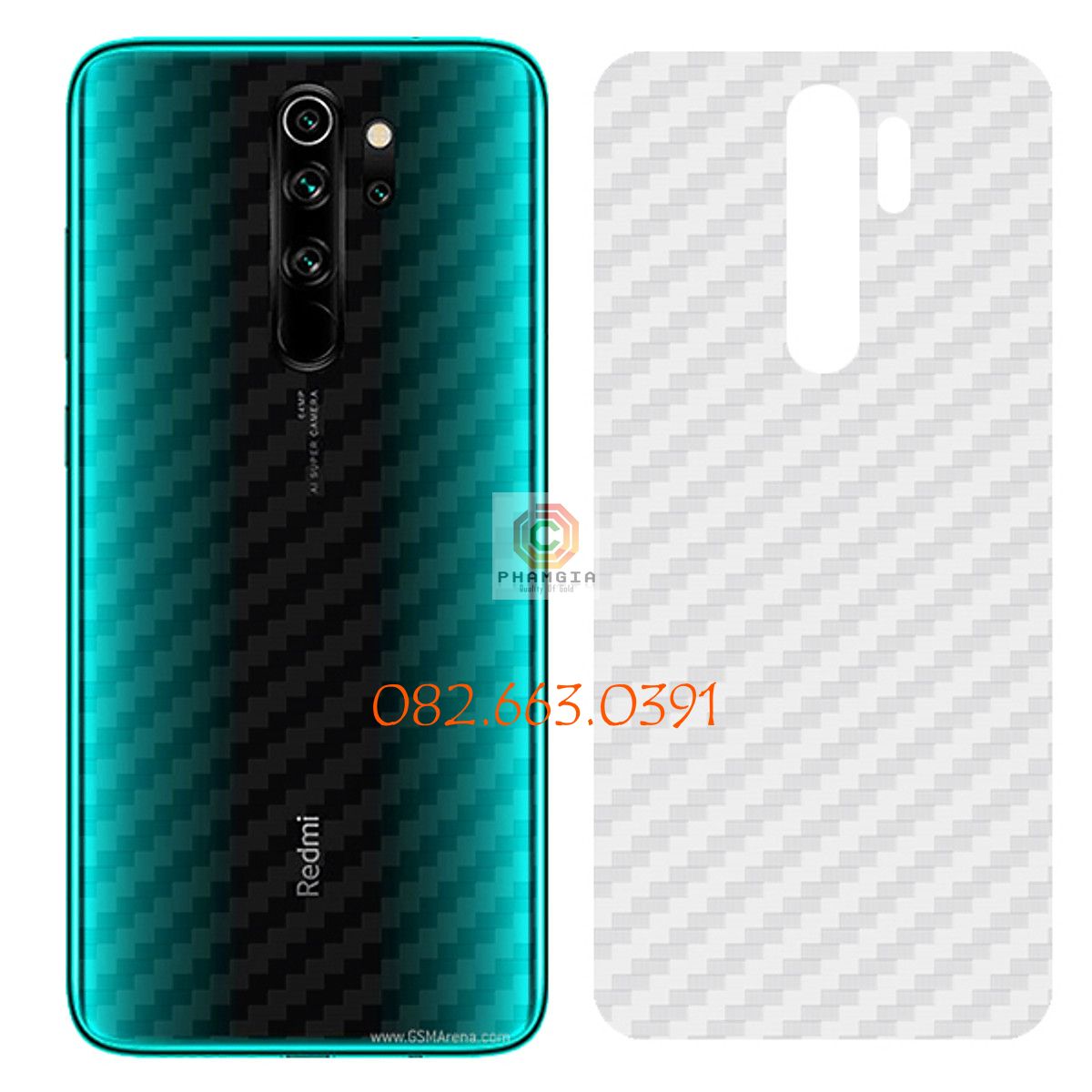 Miếng dán mặt lưng skin carbon Xiaomi Redmi Note 8 Pro