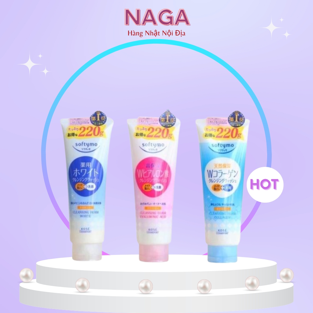 Sữa Rửa Mặt Trắng Da Kose Softymo Nhật Bản 220g