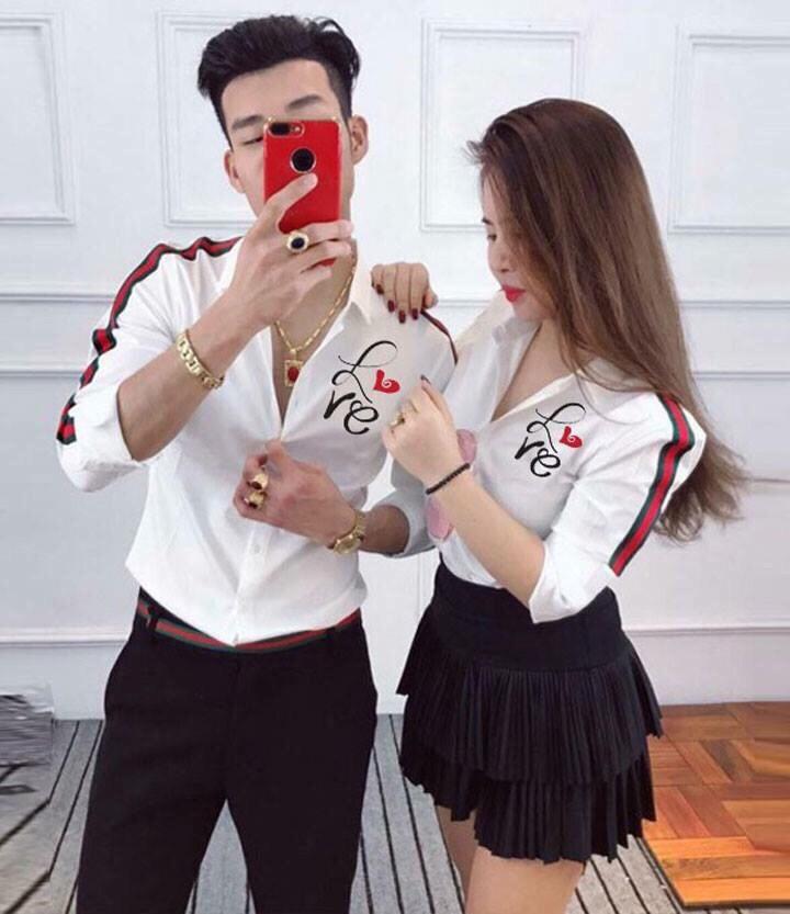 áo sơ mi cặp đôi ( giá 1 áo )