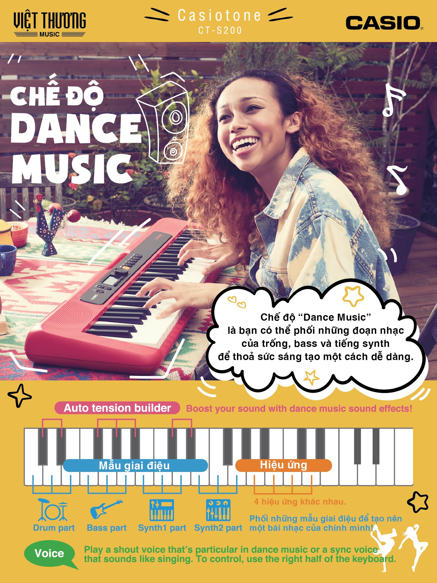 [Trả góp 0%] Đàn Organ Casio CT-S200 - Việt Thương Music