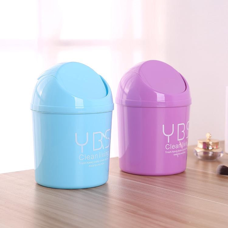 Thùng Rác Mini Để Bàn Có Nắp Đậy Decor Văn Phòng, Bàn Học Xinh Xắn/ Thùng Đựng Rác Mini Bằng Nhựa Siêu Chắc Chắn Siêu Bền Tiện Dụng - Ống Cắm Bút/ , Đựng Bút Trang Trí Bàn