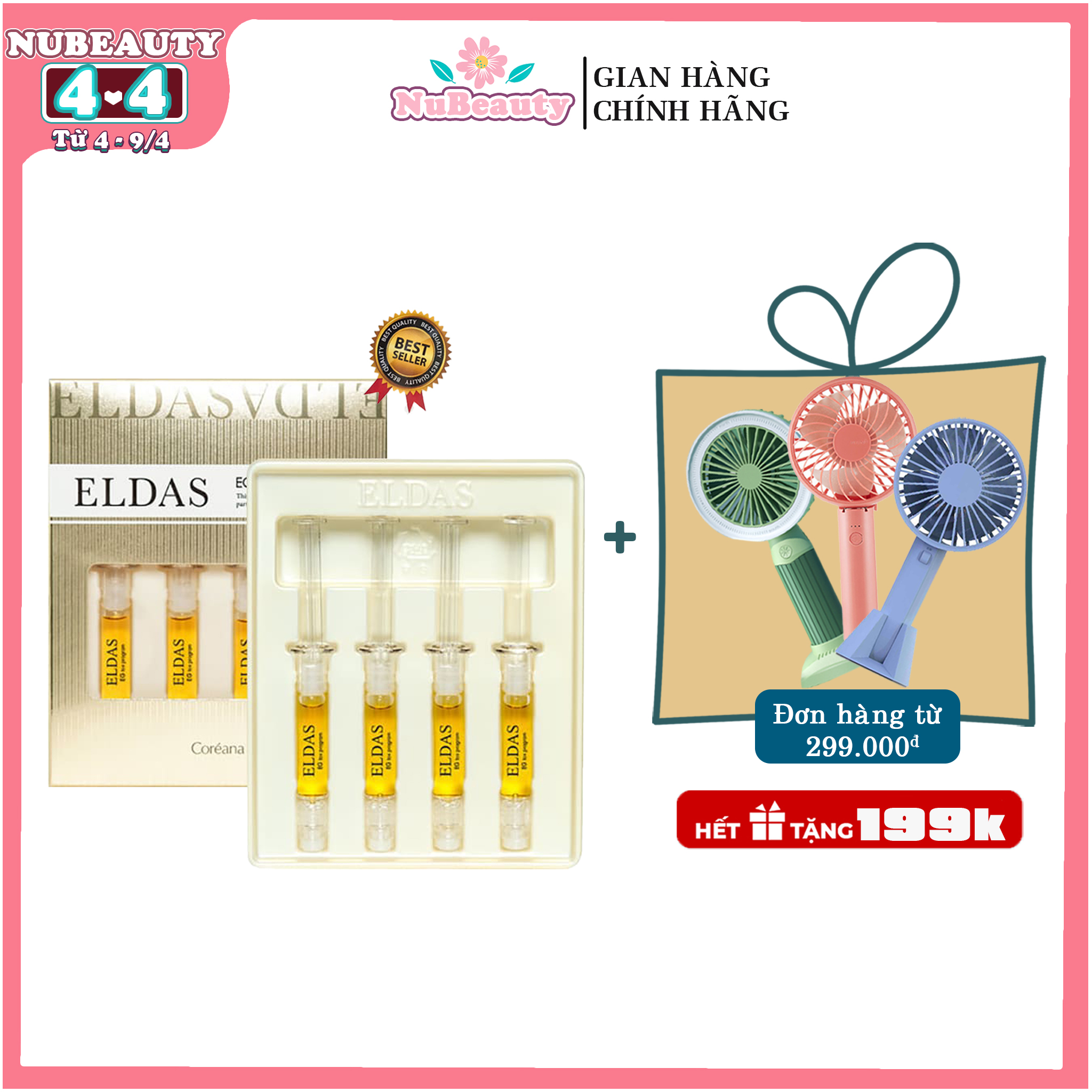 "CHÍNH HÃNG" Tế Bào Gốc Serum Coréana Eldas Eg Tox Program 4 Ống