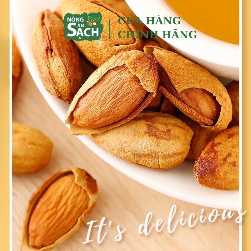 500G Hạt Hạnh Nhân Rang Bơ 100  Nhập Khẩu Mỹ