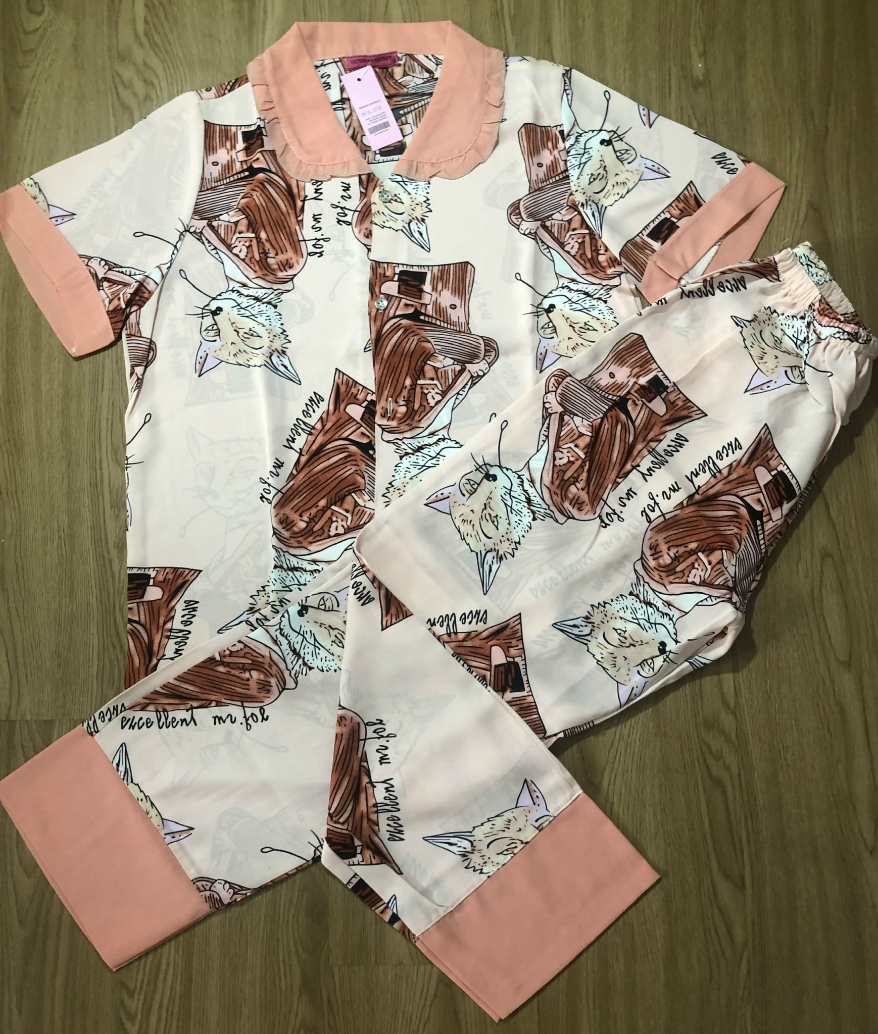 Bộ tay cộc quần dài lụa Mango cao cấp