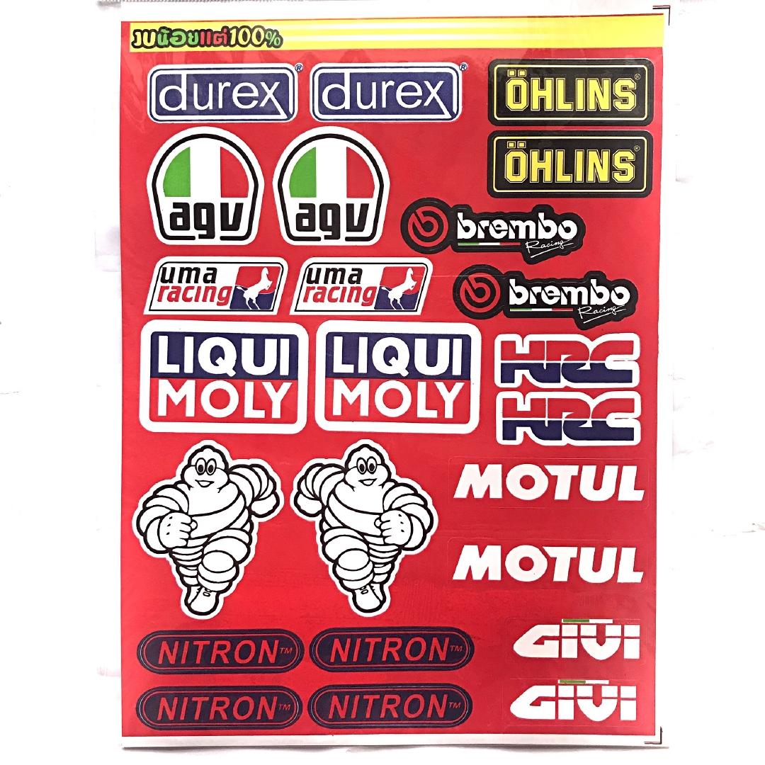 [ 25 In 1 ] Bộ tem xe máy Logo Racing Mẫu 1
