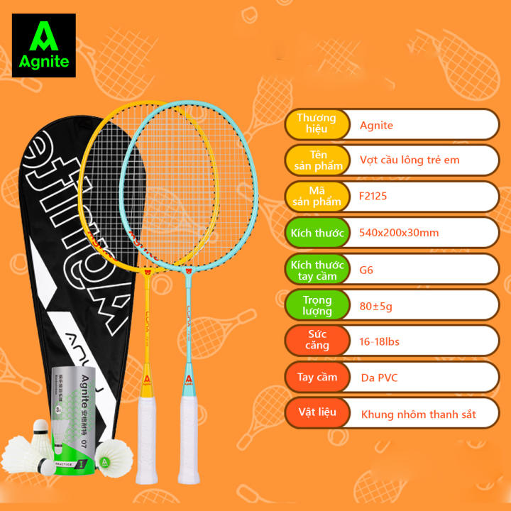 Đôi Vợt cầu lông cho trẻ em, học sinh Agnite - Vợt cầu lông chính hãng cho trẻ em hợp kim carbon chất lượng cao chắn gió tốt - 2 chiếc Tặng hộp 3... - Hình ảnh 3
