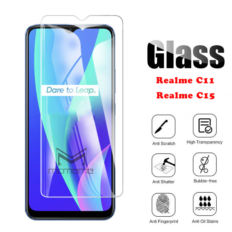 Kính cường lực Realme C15 (Chuẩn 9H Trong Suốt, Không Full)