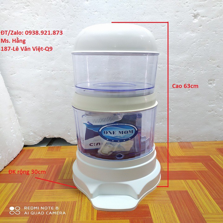 [HCM]Bình lọc Nước 16L Nhựa cao cấp thương hiệu ONE MOM - BN16LTH-