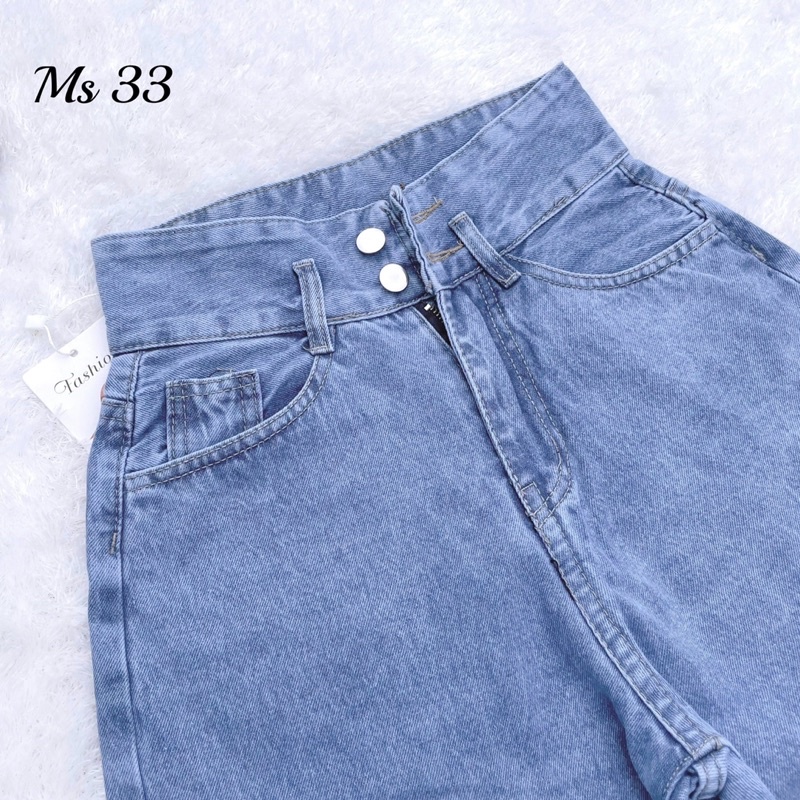 Quần Jean Ống Rộng Nữ Cạp Siêu Cao 2 Nút (Ms33)