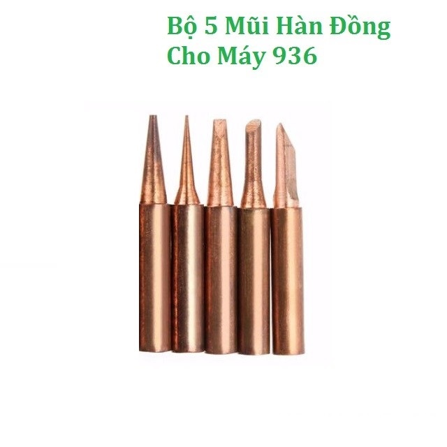 Bộ 5 Mũi Hàn Đồng Cho Máy 936 -900M-T