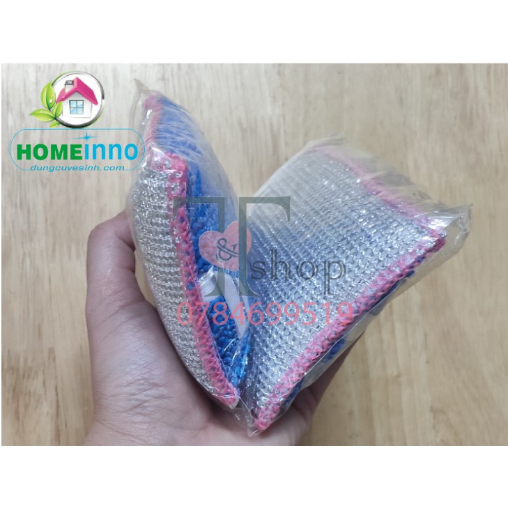 Combo 2 Miếng Rửa Chén Homeinno Vải Microfiber Cao Cấp Siêu Bền