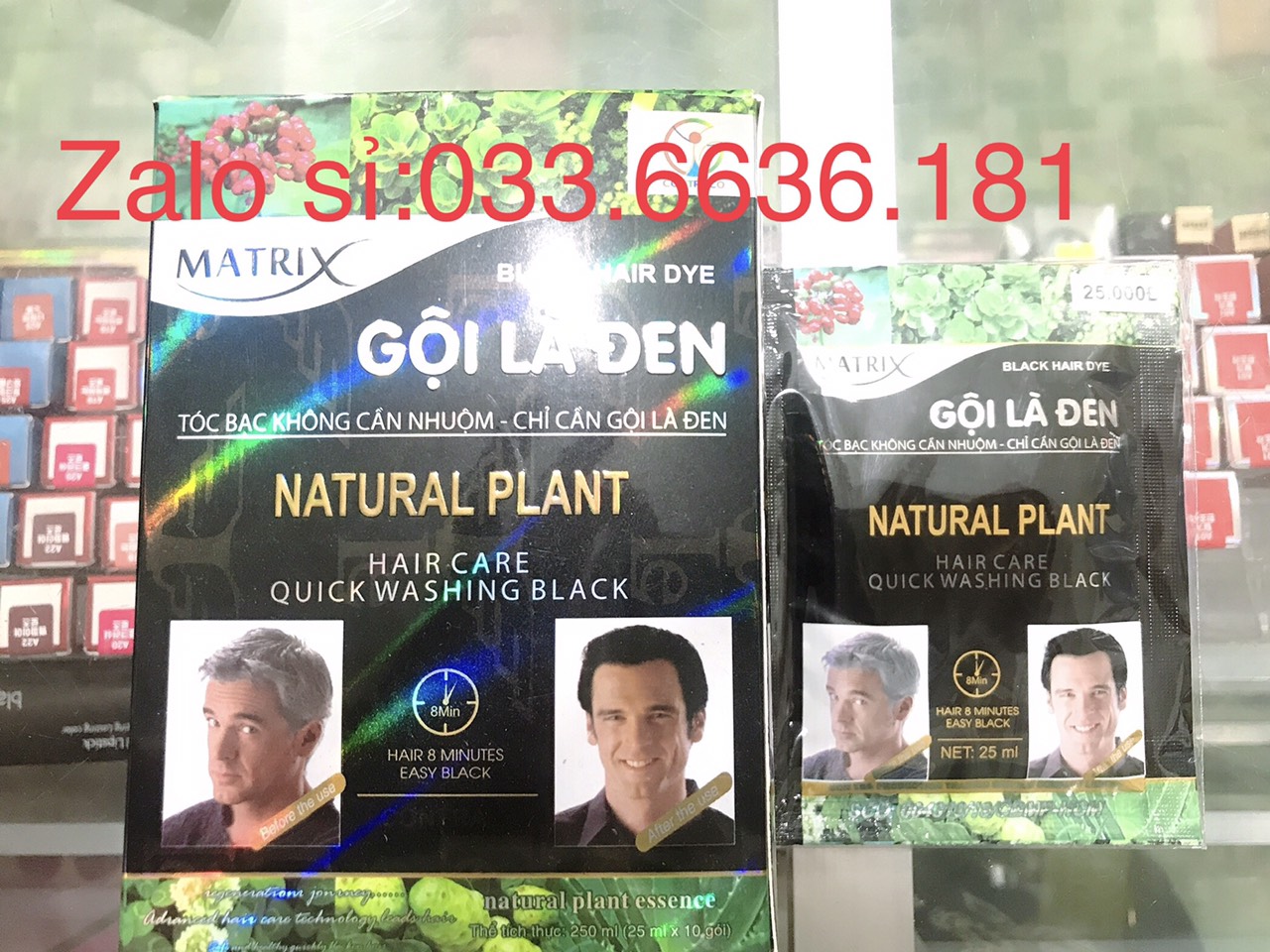 Gói gội là đen phủ được tóc bạc matrix 1 gói 25ml