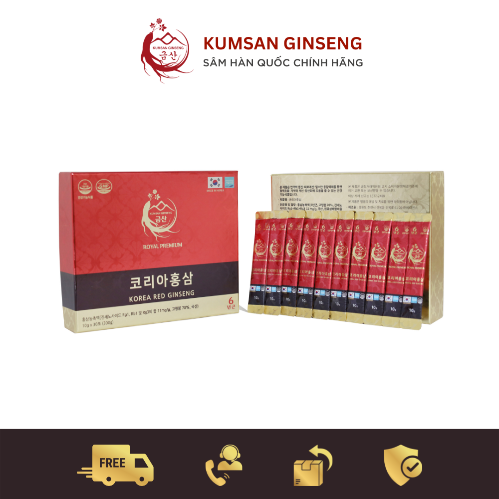 combo 10 hộp hồng sâm 2500mg 30 gói kumsan ginseng royal premium hàn quốc 3