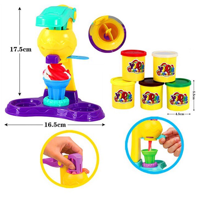 Đồ Chơi Máy Làm Kem Bằng Đất Nặn Cho Bé
