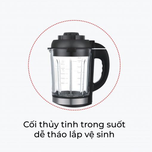 máy làm sữa hạt Rapido RHB1800D - màu đen, đỏ
